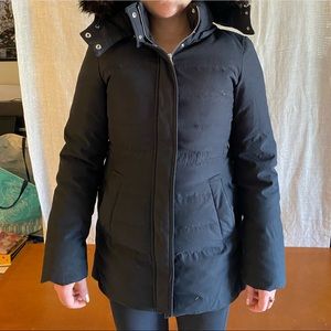 zara down hooded coat